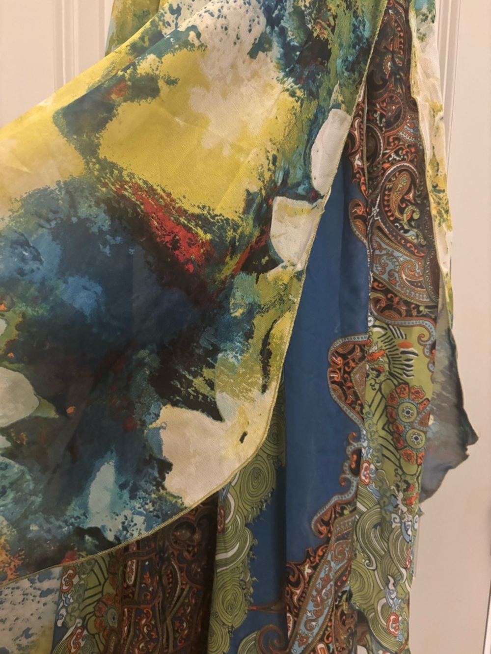 Women’s Strapless Floral High-Low Layered Dress in Multicolor RUNS SMALL - Picture 6 of 10